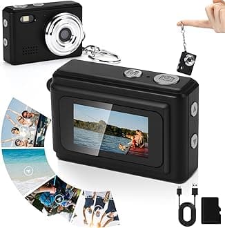 Relaxweex Mini Digital Camera Keychain 1080p Small Portable Photo Video Camera 100 Mins Battery Life Micro Camcorder Recorder for Gift Travel Study Recording(Black)