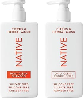Native Shampoo and Conditioner contain Naturally Derived Ingredients | All Hair Types, Color & Treated, Fine to Dry Damaged | Sulfate & Dye Free | Citrus & Herbal Musk, 16.5 fl oz each (2 pack)