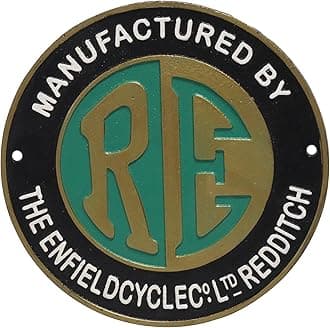 Royal Enfield Motorcycle Vintage Cast Iron Wall Sign Large Round Metal Plaque 24cm x 24cm