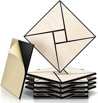 JAMELO Soundproofing Panels Wood Veneer 10 Packs | 30 * 30 * 1.2cm Acoustic Panels Self-Adhesive 3D Wall Panels For Ceiling/Door/Wall Decoration Wall Covering Oak White