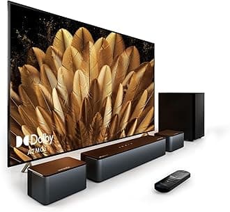 ULTIMEA 5.1 Sound Bar with Dolby Atmos, Wireless Subwoofer, 410W Peak Power Surround Sound System for TV, Sound Bar for Smart TV, Bass Boost and Surround Adjustable, Poseidon D60, 2024 Updated