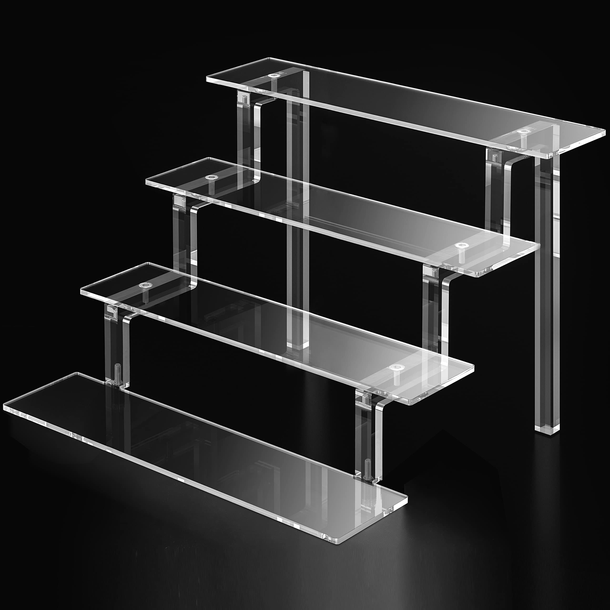 12‚Äù Perfume Organizer, Display Risers Acrylic Display Shelf for Cologne Makeup, Clear Acrylic Shelves, 4 Tier Stand for Wedding Party Birthday (1 Pack)
