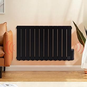 2000W Electric Oil Filled Radiators Wall Mounted Electric Heater 12 Fins Energy Efficient Electric Radiators with 7 Days/24H Timer and Thermostat,LED Display & Safe Lock for Home Use,Black