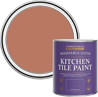 Rust-Oleum Red water resistant Kitchen Tile Paint in Satin Finish - Siena 750ml