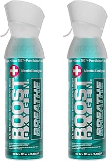 Medium Breathe Menthol-Eucalyptus Aroma 5L Canister | Respiratory Support for Altitude, Performance & Health (2 Pack)