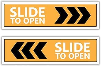 ISEE 360® Slide To Open Printed Laminated Sign Sticker For Office Shop Mall Factory Hospital Clinic Company School Door Glass Window (L X H 30 X 10 CMS) Multicolored