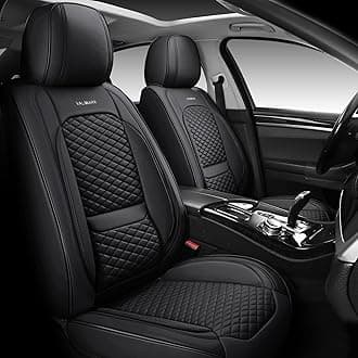 VALIWARR Full Coverage Faux Leather Car Seat Covers Full Set Fit for Cars Trucks Sedans SUVs with Waterproof Leatherette in Auto Interior Accessories (Black)