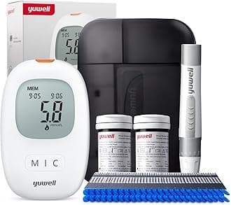 yuwell Blood Glucose Monitor, Diabetes Testing Kit with Test Strips x 50 and Lancets x 50, Ideal for Home Use Batteries Included (Model 710)