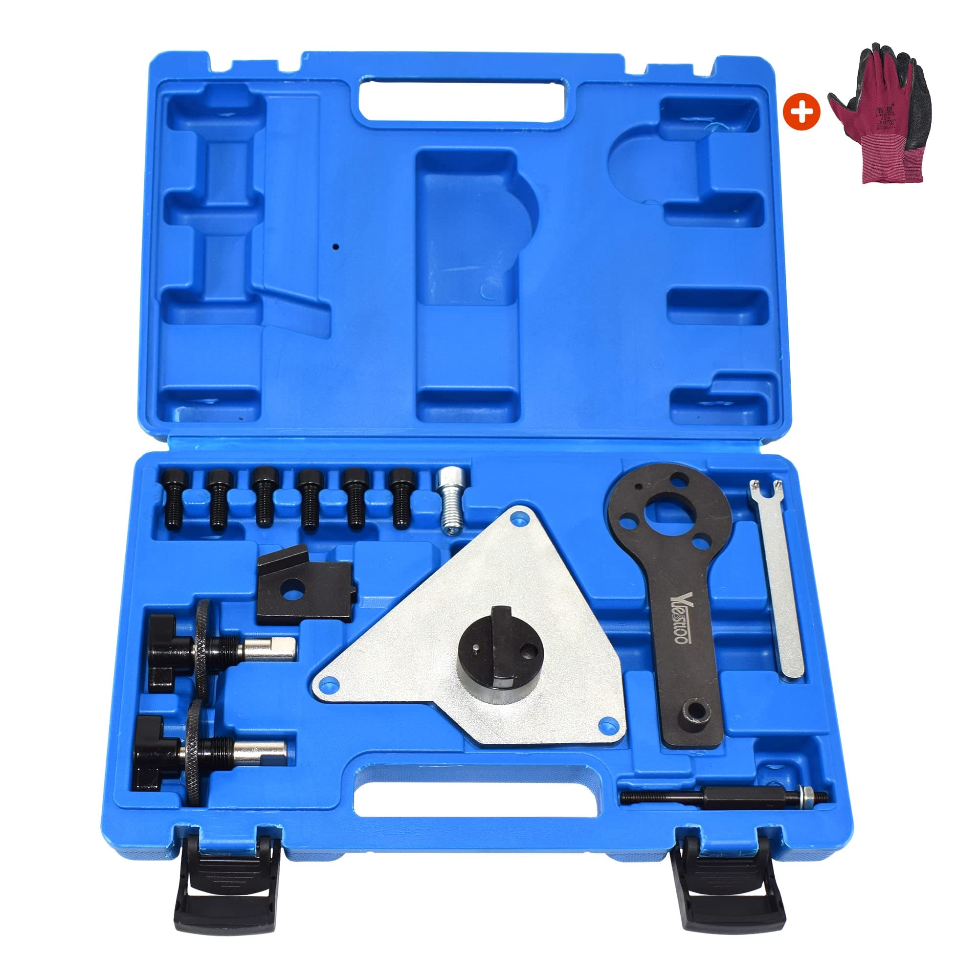 Engine Timing Tool Kit, Compatible with Alfa Lancia Delta Romeo Jeep?Fiat Multiair 1.4T Engine, with Carry Case & Gloves