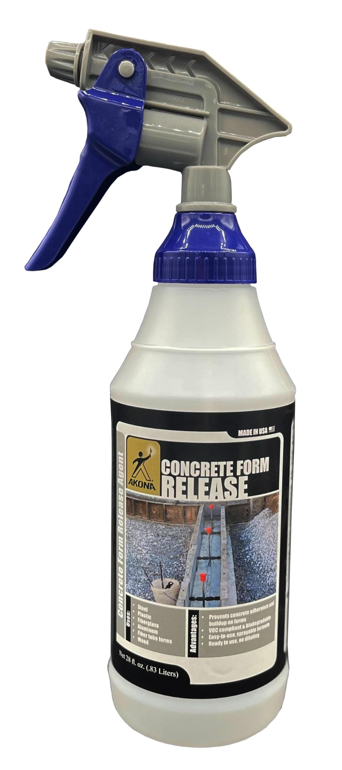Akona Concrete Form Release - Agent for Forms, Tubes, Stamps, Sculpture Molds, Casting, and More, Liquid, Non-Stick, Non-Staining (28 Ounce)