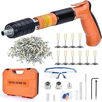 Concrete Nail Gun Kit with 220pcs Nails, Steel Nail Gun, Manual Nail Gun for Concrete, Portable Woodworking Decoration Concrete Nailer Gun, Nail Shooter Gun