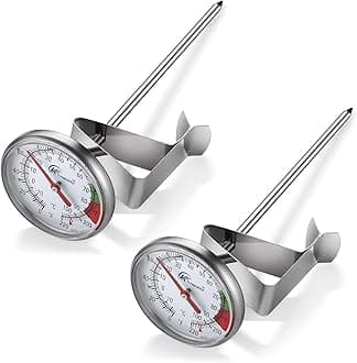 Instand Read 2-Inch Dial Thermometer(2 Pack),Best for The Coffee Drinks,Chocolate Milk Foam