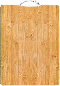 MOMENT Bamboo Cutting Board, Wood Kitchen Chopping Boards with Handle for Chopping Meat, Vegetables, Fruits, Cheese, Meal Prep and Serving, 34x24x2cm