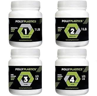 Polly Plastics Rock Tumbler Grit and Polish Refill Media Kit | 4-Steps Supplies for Tumbling and Polishing Stones and Gems | Professionals Adults and Kids | Polish 20lbs of Rocks