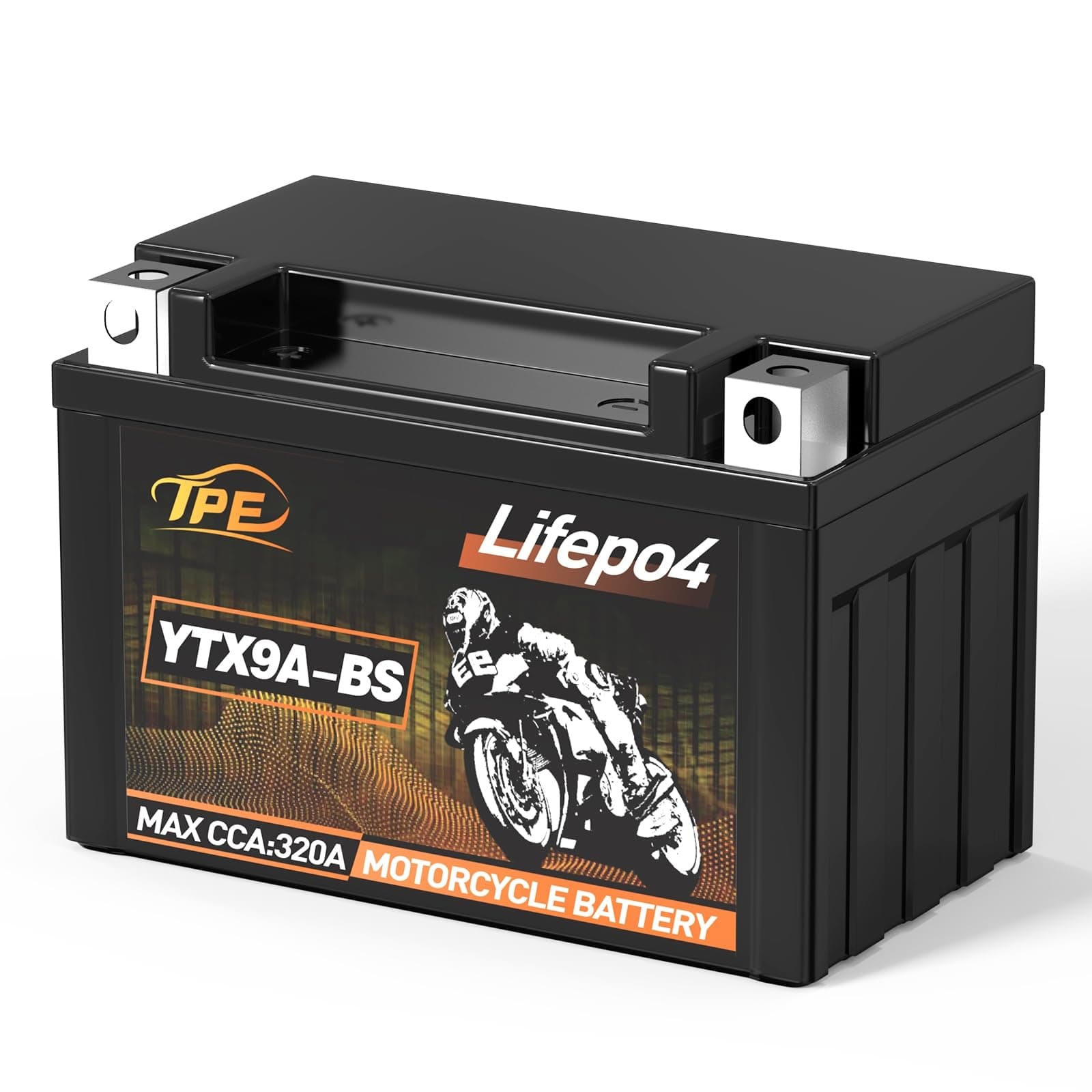12 Volt Lithium Motorcycle Battery Powersport Battery LiFePO4 Engine Start Battery 12V 5AH 320CCA with BMS UTV, Jet Ski, 4 Wheeler, Quad, Riding Lawn Mower, Tractor, Scooter, PWC,YTX9A-BS