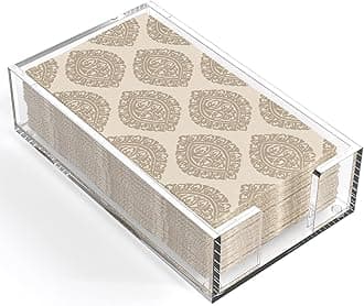 MaxGear Acrylic Guest Towel Napkin Holder, Clear Rectangle Tabletop Disposable Paper Hand Towels Tray for Bathroom, Kitchen, Parties, Weddings, Events, Dinner, Hotel, 8 x 4.5 inches