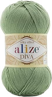 Diva Silky Effect Hand Knitting Yarn 1PC (Color Green Tea no. 852)