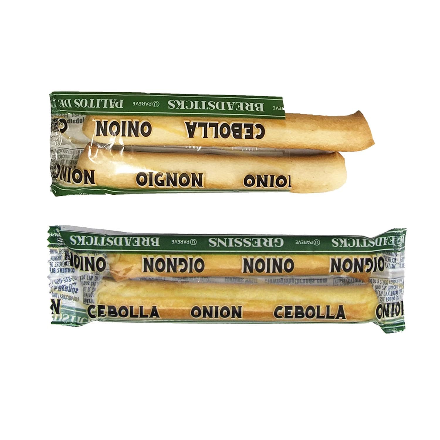 Onion Breadsticks | 125-Count Case | Two Breadsticks per Individually Wrapped Pack | No Additives or Preservatives | Baked to Perfection | Healthy Snacking
