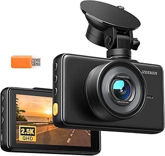iZEEKER 2.5K Dash Cam, 1440P QHD Car Camera with Free 32GB Card, 3" IPS Display, Night Vision, WDR, 170°Wide Angle, Loop Recording, G-Sensor Emergency Recording, 24H Parking Mode, Type C