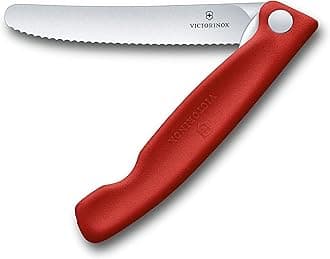 Victorinox Swiss Classic Foldable Paring Knife, Wavy Edge Red 4.3 in