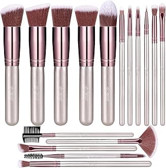 Makeup Brushes Makeup Brush Set, BESTOPE PRO Makeup Brushes Kit, 16Pcs Professional Makeup Brush Set for Eye and Face, Foundation Powder Concealers Blush Eyeshadow Brush Make UP Brushes Kit ChampagneGlobal Recycled StandardGlobal Recycled StandardGlobal Recycled Standard