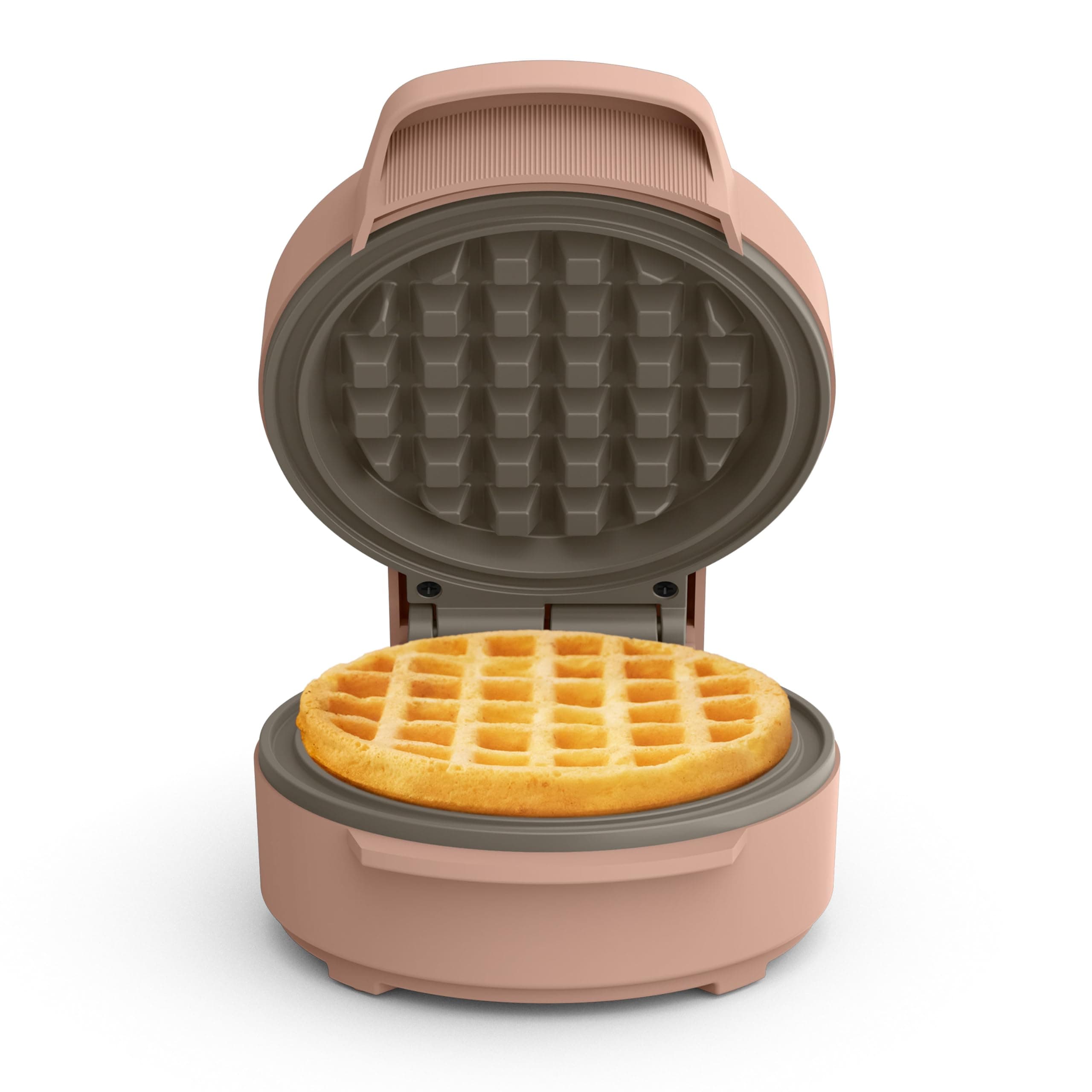 Snack-n-Store Mini Waffle Maker, EverGood™ Ceramic Nonstick Coating, Cord Wrap, Ready Indicator Light & Cool Touch Handles, Stackable Design & Customizable Plates, 400 Watt, Blossom