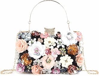 Lanpet Women Clutches Flower Evening Handbag Chain Strap Shoulder Bag