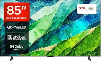 TCL 85C855K 85-inch QLED Mini LED TV, QLED PRO, 4K HDR Premium 3500nits, Smart TV Powered by Google TV (Dolby Vision & Atmos, Onkyo 2.2.2 sound system, 144Hz Motion Clarity Pro)
