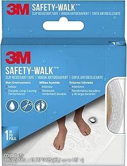Safety-Walk Slip Resistant Tape, 1 in x 15 ft, Anti Slip White Tape, Ideal For Slippery & Wet Conditions, Self-Adhesive Backing, Quick & Easy Application, Durable & Long-Lasting (280W-R1X180)