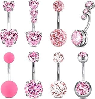 Briana Williams Belly Button Ring Belly Rings Belly Button Piercing Gold Belly Button Ring for Women Clicker Belly Ring Belly Piercing Stainless Steel 14g 10mm Blley Navel Rings Piercing Jewelry