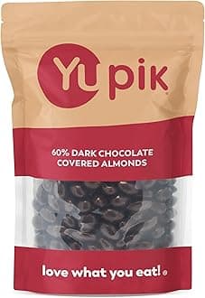 60% Dark Chocolate Covered Almonds, 2.2 lb (35.2 oz), Kosher, Whole Nuts, Almonds Dipped in Chocolate, Crunchy & Smooth, Dark Chocolate Candy, Classic Sweet Snacks
