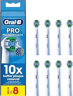 Oral-B Pro Precision Clean Electric Toothbrush Head, X-Shape And Angled Bristles for Deeper Plaque Removal, Pack of 8 Toothbrush Heads, White