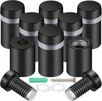 Ferraycle 8 Pieces Stainless Steel Standoff Screws Wall Standoff Advertising Nail Mounting Glass Hardware for Advertising Fixing(0.5 x 0.8 Inch)