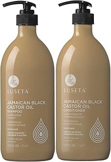 Luseta(Black Castor Oil, 2 1000ml) - Jamaican Black Castor Oil Shampoo and Conditioner Set for Fine and Dry Hair, 2x1000ml