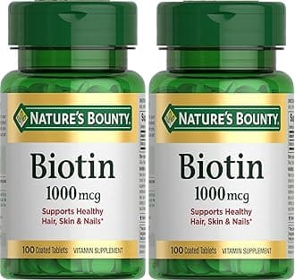 Biotin 1000 mcg Vitamin Supplement Tablets 100 ea (Pack of 2)