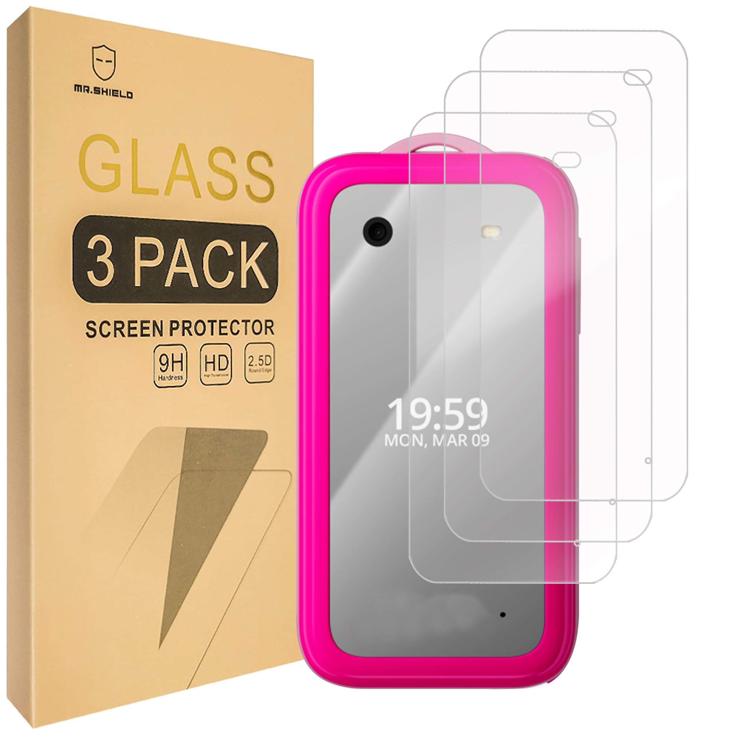 Screen Protector compatible with HMD Barbie [Shorter Fit for Case Version] [Front Screen Only] [Tempered Glass] [3-Pack] [Japan Glass with 9H Hardness]