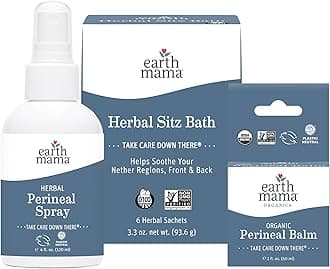 Postpartum Recovery Kit, Take Care Down There® Trifecta with Organic Perineal Balm, Sitz Bath & Herbal Peri Spray, 3-Piece Set