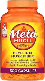 3-in-1 Fiber Capsules, Daily Psyllium Husk Fiber Supplement, Fiber Capsules for Digestive Health, Plant-Based Psyllium Husk Fiber Capsules, #1 Doctor Recommended Fiber Brand, 300ct Capsules