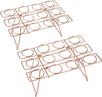 2 Pack Ice Cream Cone Baking Racks 12-cavity Cupcake Cone Holders Cupcakes Display Stands Cooling Racks for Home Kitchen Baking Cooking Ice Cream Tools Supplies(Rose Gold)