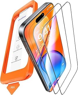 UltraGlass 9H+ Glass for iPhone 15 Pro Max Screen Protector [Military Grade Shatterproof & Longest Durable] Screen Protector 15 Pro Max Tempered Glass Full Coverage Protection, 2 Packs