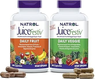 Natrol JuiceFestiv, Vitamins and Supplements for Nutrition & Well-Being, Antioxidants for Cellular Health, 90 Capsules (2-Count), Up to a 45 Day Supply
