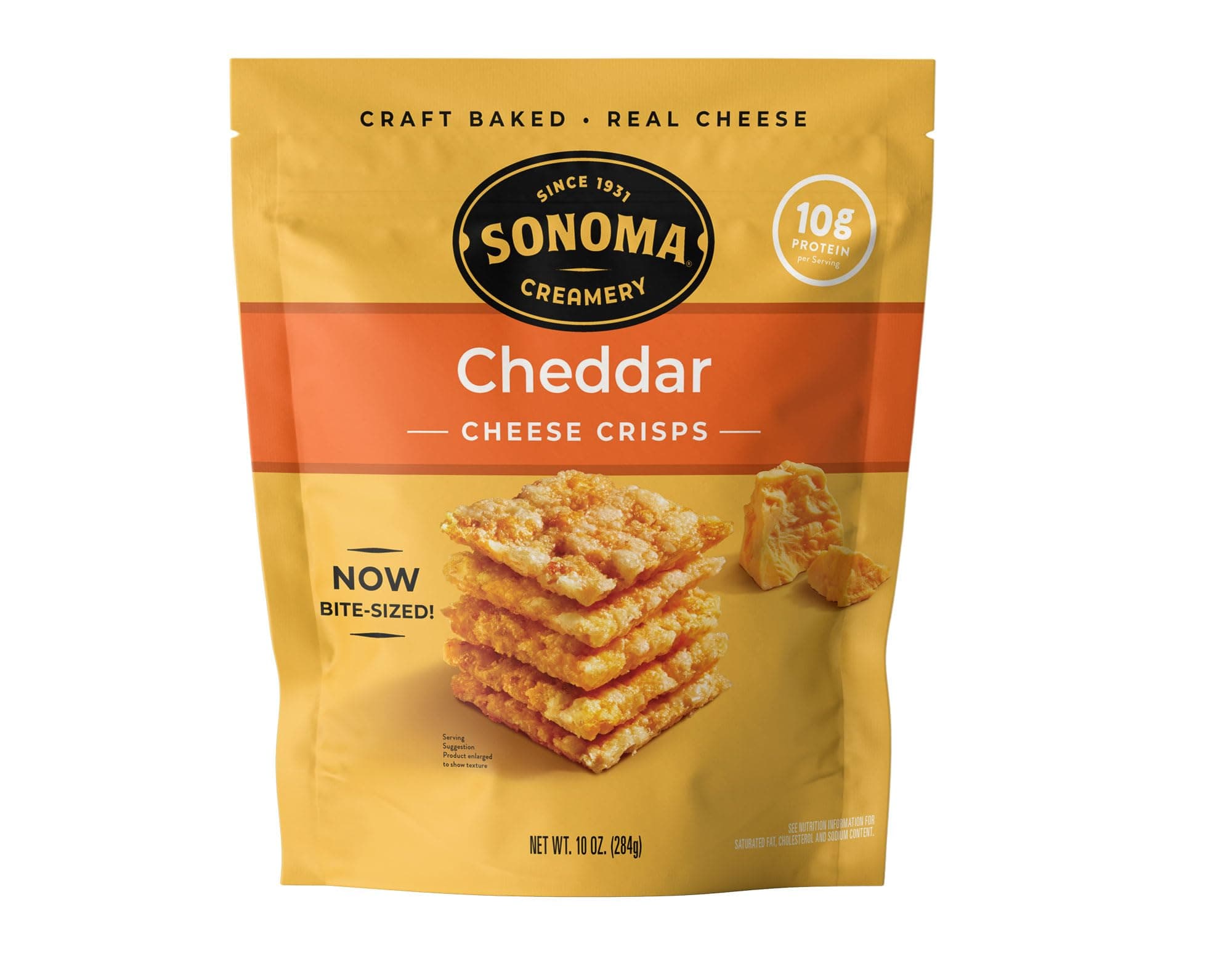 Cheese Crisps - Cheddar Savory Cheese Cracker Snack High Protein Low Carb Gluten Free Wheat Free 10 Ounce (1 Count)