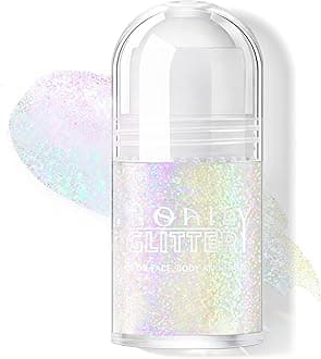 Roll-on Holographic Body Glitter Gel for Face Hair, Chameleon Color Changing Glitter Gel Under Light, Chunky Mermaid Sequins Festival Party Rave Accessories Shimmer Makeup (Neon Violet)