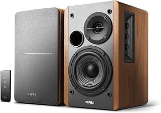 Edifier R1280T Wooden Enclosure Powered 2.0 Active Near Field Monitors Bookshelf Speakers (42 Watts RMS)