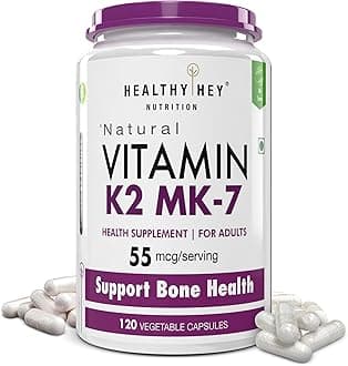 HealthyHey NutritionNutrition Vitamin K2 | 100% Vegetarian Vitamin K2 Benefits In Bone Health - 55Mcg - 120 Vitamin K27 Capsules