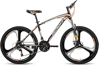 Outroad 26 Inch Mountain Bike, 7/21-Speed/High-Carbon Steel/Aviation Grade Frame, Dual Disc/V Brake, Adjustable Ergonomic Seat Bicycle for Men Women Adult, Quick Assembly in 20 Minutes