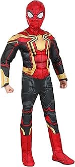 MARVEL Boys Deluxe Iron Spider Man Costume, Kids Spiderman Integrated Suit for Children, Costumes - Officially Licensed