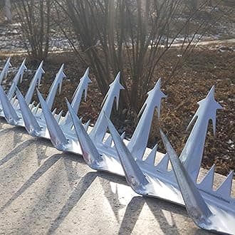Outdoor Wall Metal Spikes with Screws,Security Fence Bird Pigeon Spikes,Hot Dip Galvanized Anti-Theft Anti Climbing Spikes for Roof Walls Railing(L, Galvanized)