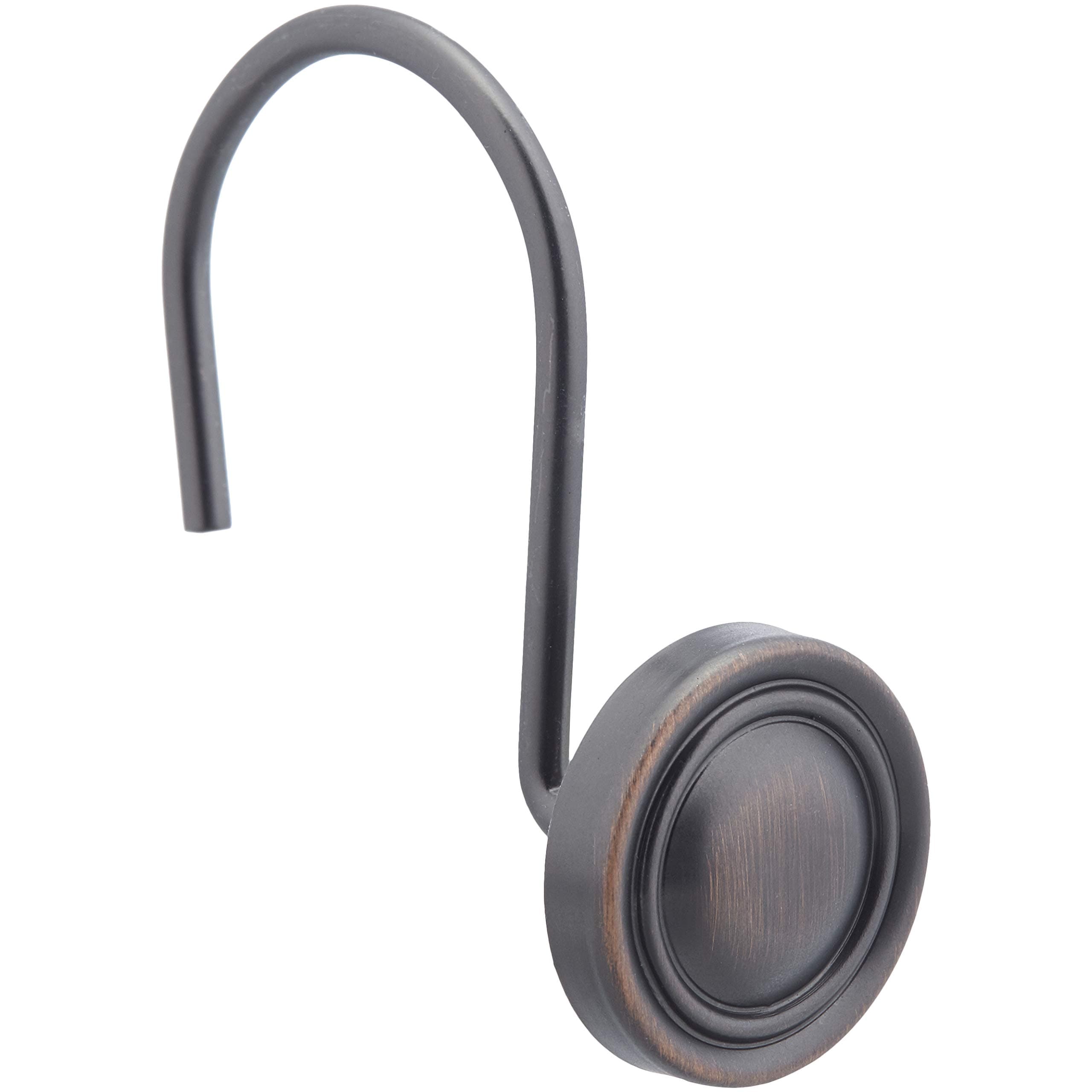 Amazon Basics Shower Curtain Hooks - Classic Button Hooks, Oil-Rubbed Bronze