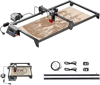 LONGER RAY5 20W Higher Accuracy Laser Engraver and Cutter, 130W Laser Engraving Cutting Machine can Cut 0.05mm Metal and Engrave Hundreds of Colors On Metal Steel 3.5"Touch Screen for DIY